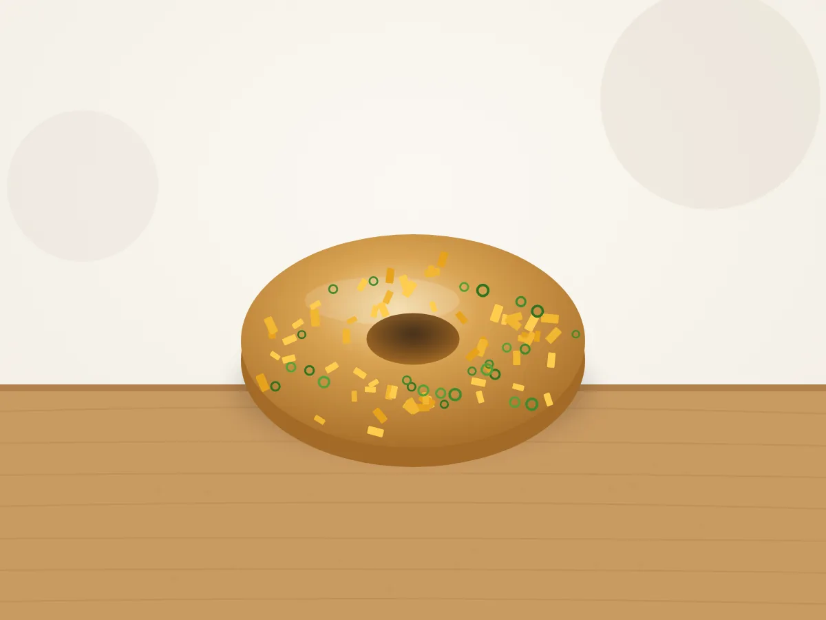 Illustration of Jalapeño Cheddar Bagel