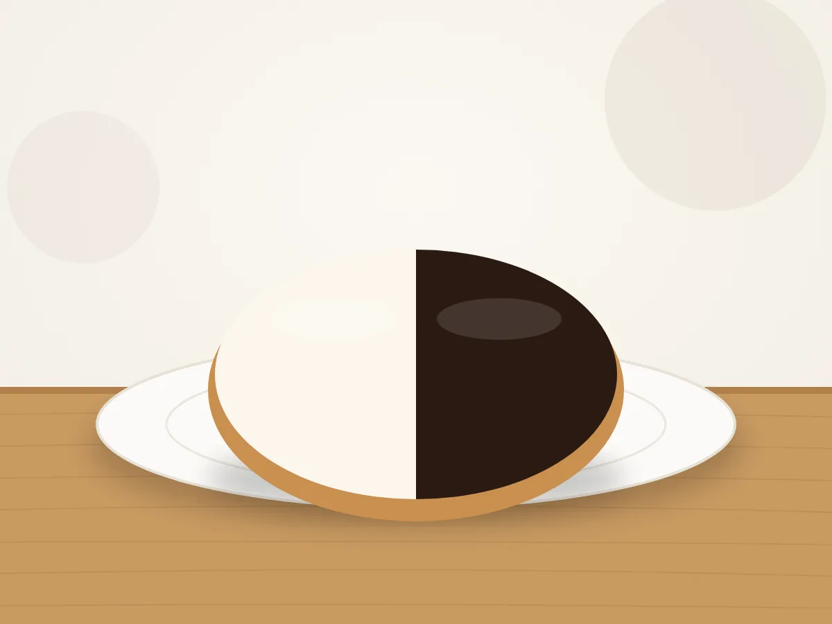 Illustration of Black & White Cookie