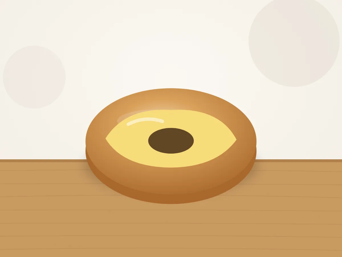 Illustration of Bagel with Butter